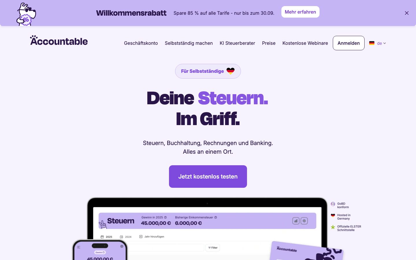 Startseite von Accountable