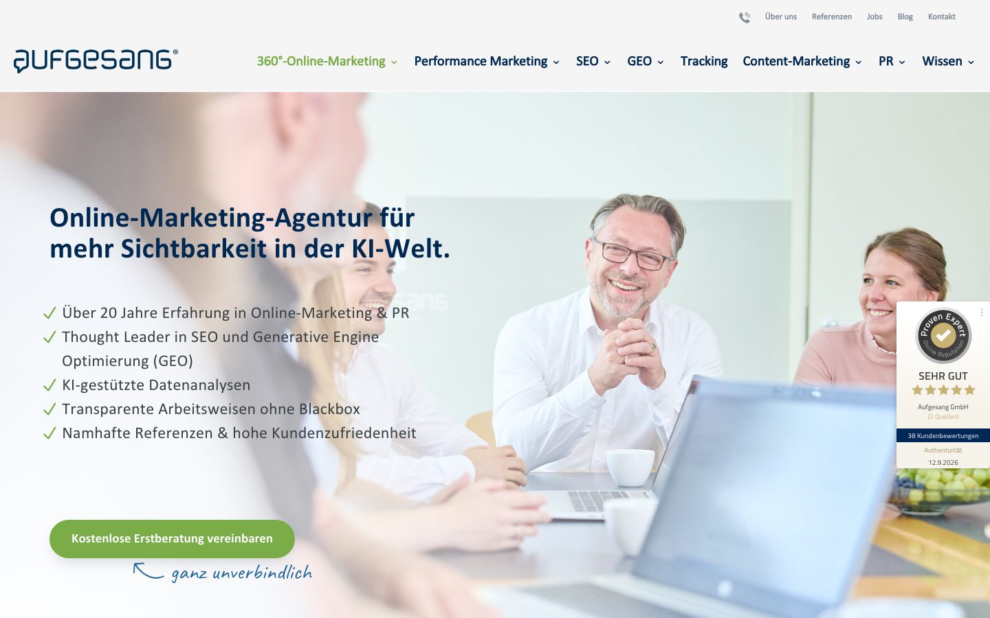 Startseite von Aufgesang