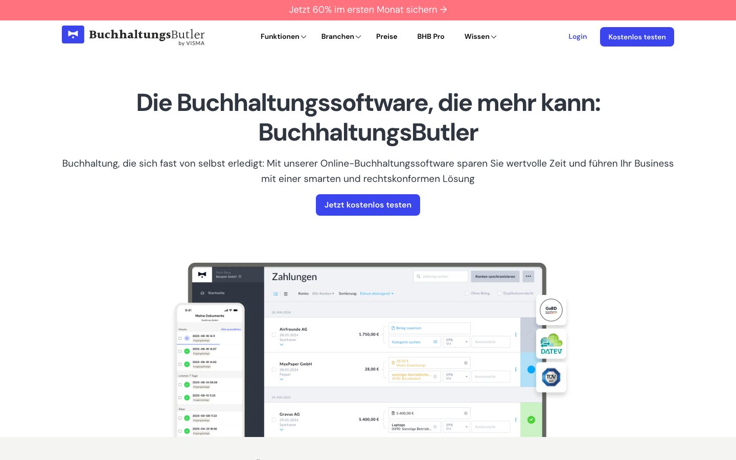 Startseite von BuchhaltungsButler