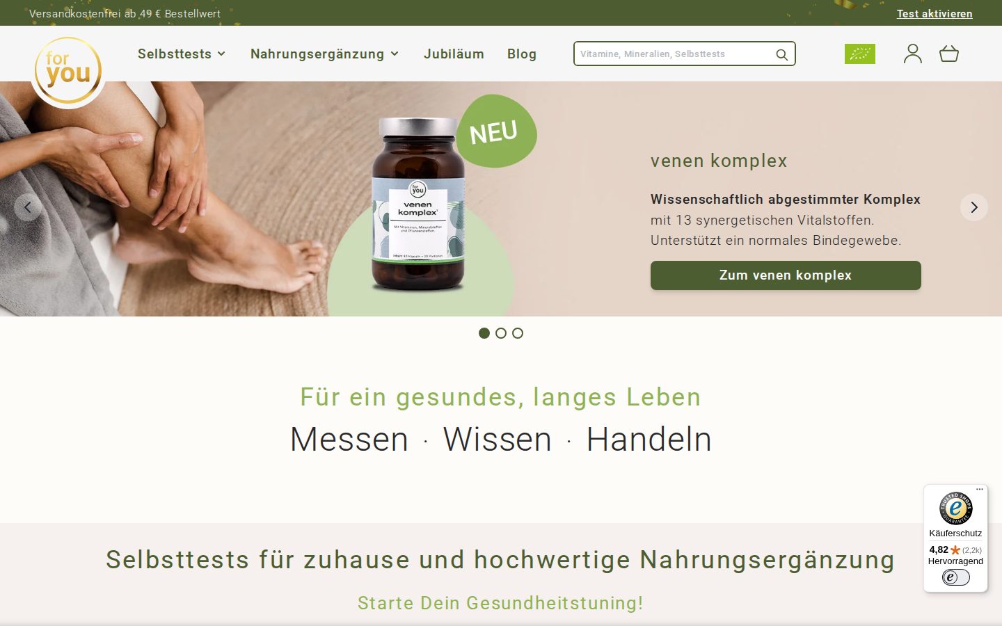 Startseite von for you eHealth