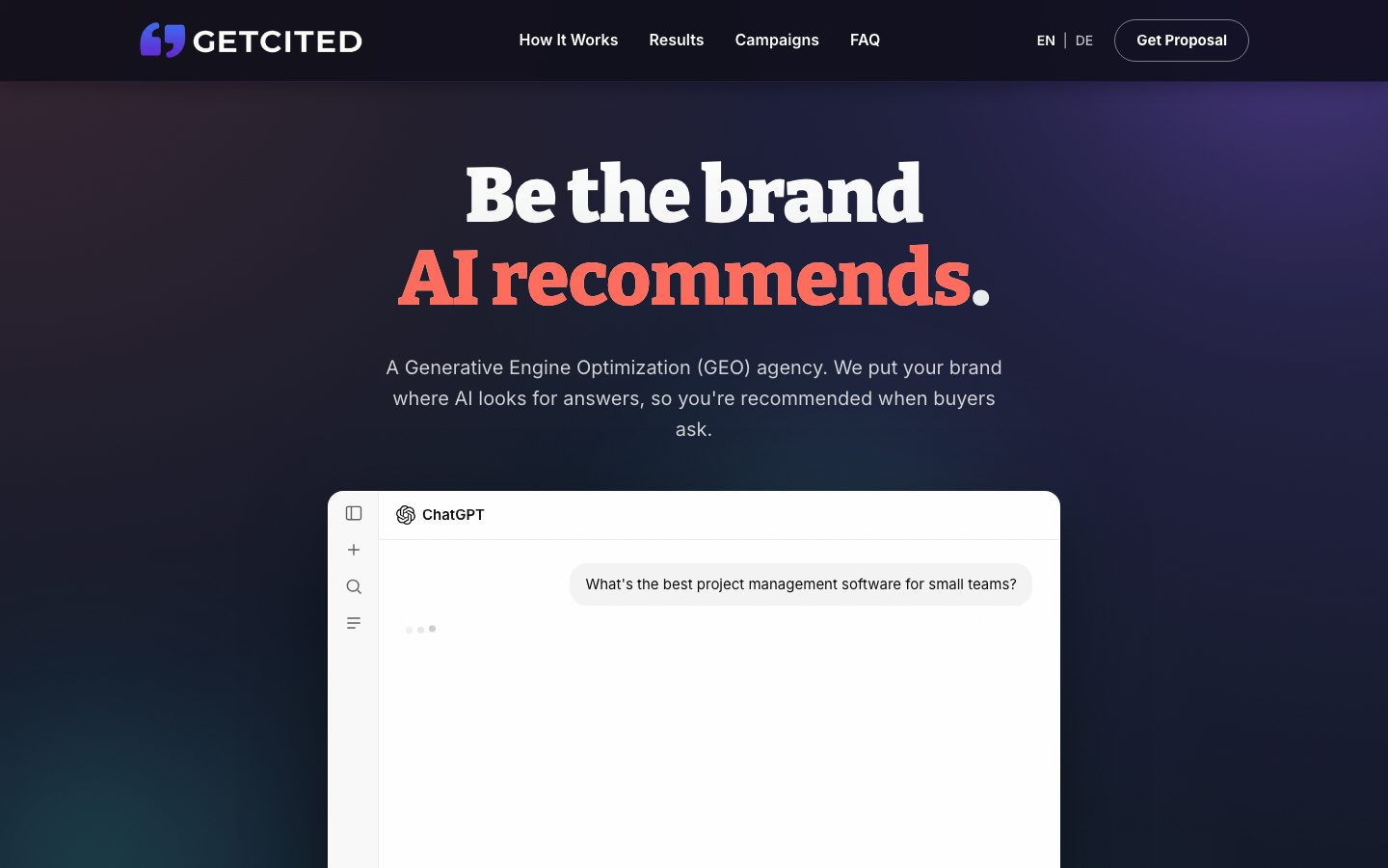 Startseite von GetCited